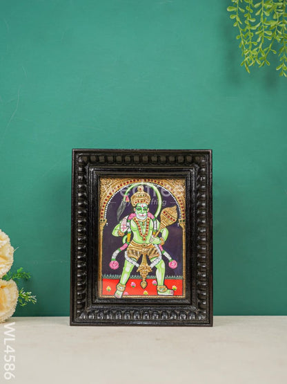 Tanjore Painting - Hanuman - Flat (Gold Foil) - 8x6 inch - WL4586