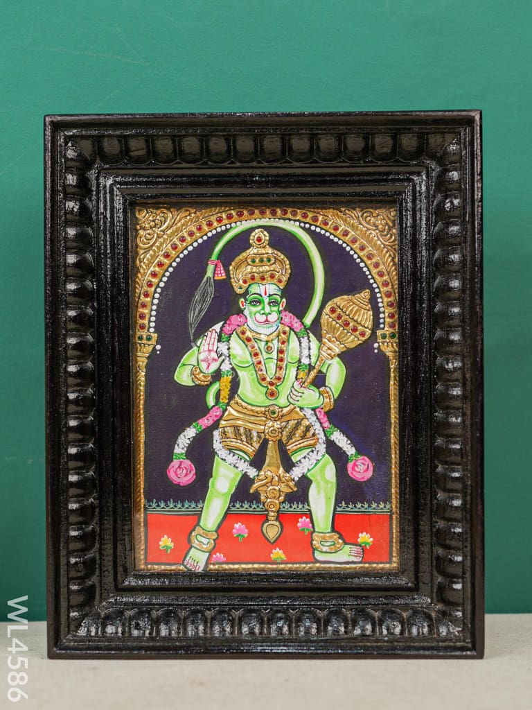 Tanjore Painting - Hanuman - Flat (Gold Foil) - 8x6 inch - WL4586