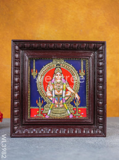Tanjore Painting - Iyyappan 8 x 8 inch - Flat [Gold Foil] - WL3982