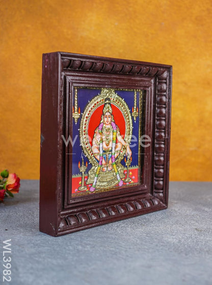 Tanjore Painting - Iyyappan 8 x 8 inch - Flat [Gold Foil] - WL3982
