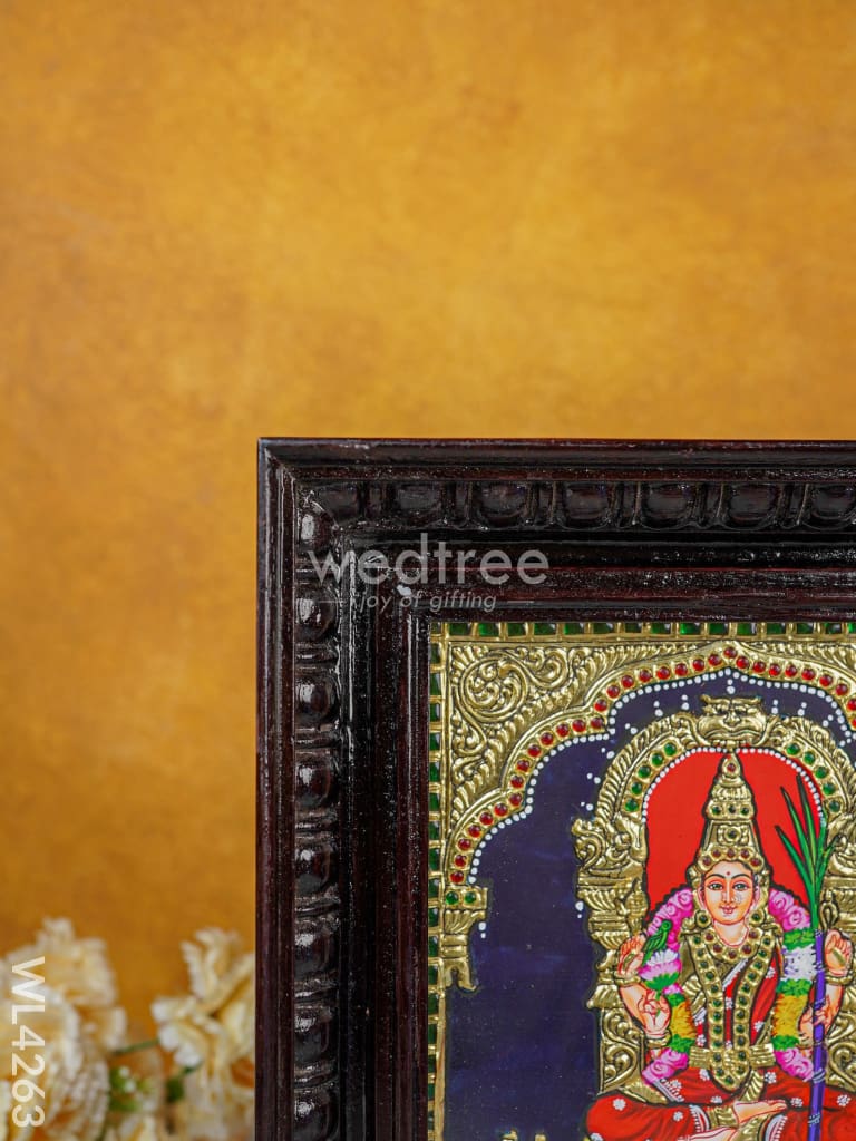 Tanjore Painting - Kamakshi - 10 x 8 inch - Flat [Gold Foil] - WL4263