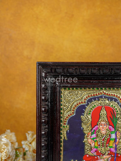 Tanjore Painting - Kamakshi - 10 x 8 inch - Flat [Gold Foil] - WL4263