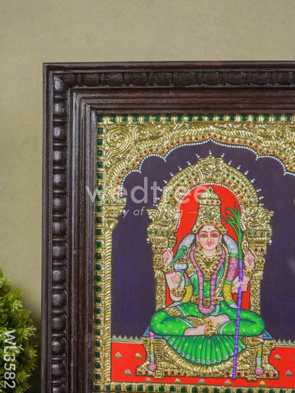 Tanjore Painting Kamakshi - Flat (Gold foil) - 15x12 - WL3582