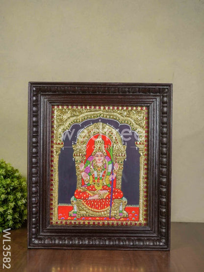 Tanjore Painting Kamakshi - Flat (Gold foil) - 15x12 - WL3582