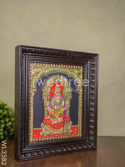 Tanjore Painting Kamakshi - Flat (Gold foil) - 15x12 - WL3582
