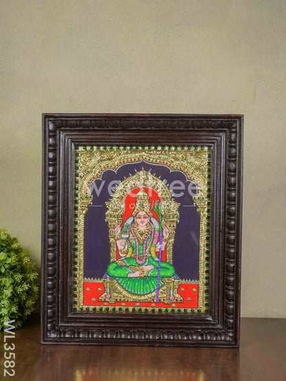 Tanjore Painting Kamakshi - Flat (Gold foil) - 15x12 - WL3582