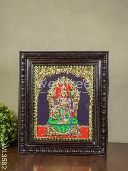 Tanjore Painting - Kamakshi - Flat (Gold Foil) - 15x12 - WL3582