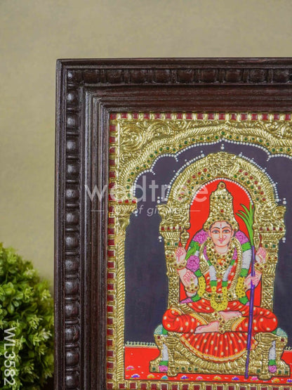 Tanjore Painting Kamakshi - Flat (Gold foil) - 15x12 - WL3582