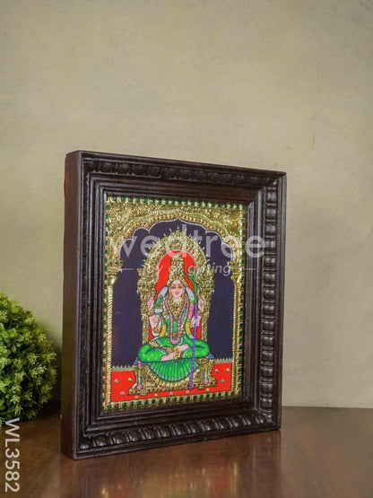 Tanjore Painting Kamakshi - Flat (Gold foil) - 15x12 - WL3582