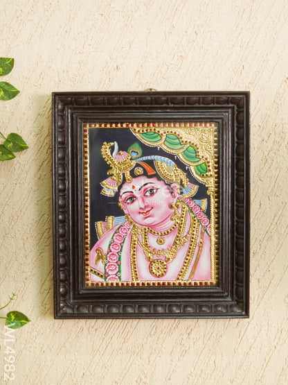 Tanjore Painting - Krishna Face - Flat (Gold Foil) - 12x10 inch - WL4982
