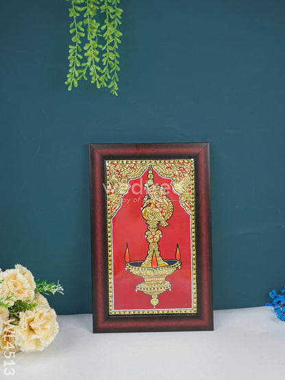 Tanjore Painting - Kuthu Vilaku - 14 x 9 inch - WL4513