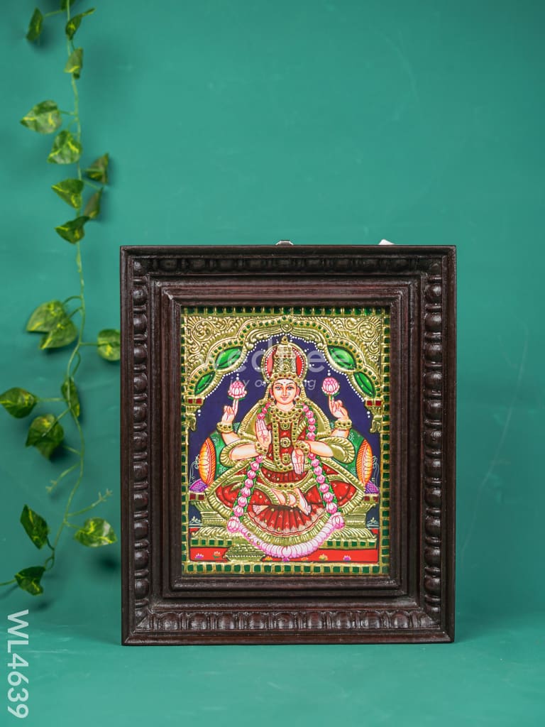 Tanjore Painting - Lakshmi - Flat (Gold Foil) - 10x8 inch - WL4639