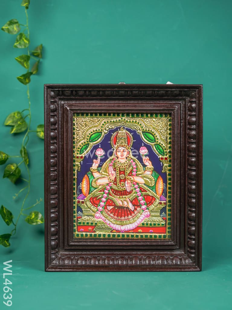 Tanjore Painting - Lakshmi - Flat (Gold Foil) - 10x8 inch - WL4639