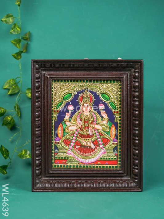 Tanjore Painting - Lakshmi - Flat (Gold Foil) - 10x8 inch - WL4639