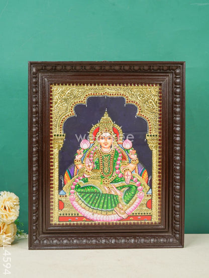 Tanjore Painting - Lakshmi - Flat (Gold Foil) - 15x12 inch - WL4594