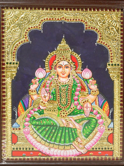 Tanjore Painting - Lakshmi - Flat (Gold Foil) - 15x12 inch - WL4594