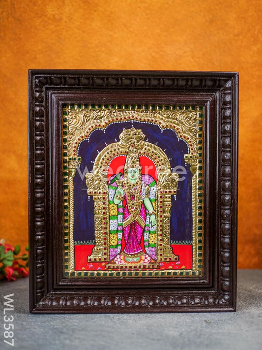 Tanjore Painting - Meenakshi - Flat (Gold Foil) - 12x10inch - WL3587