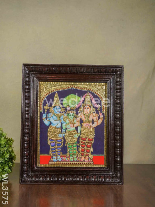 Tanjore Painting - Meenakshi Kalyanam - Flat (Gold Foil) - 15x12 - WL3575
