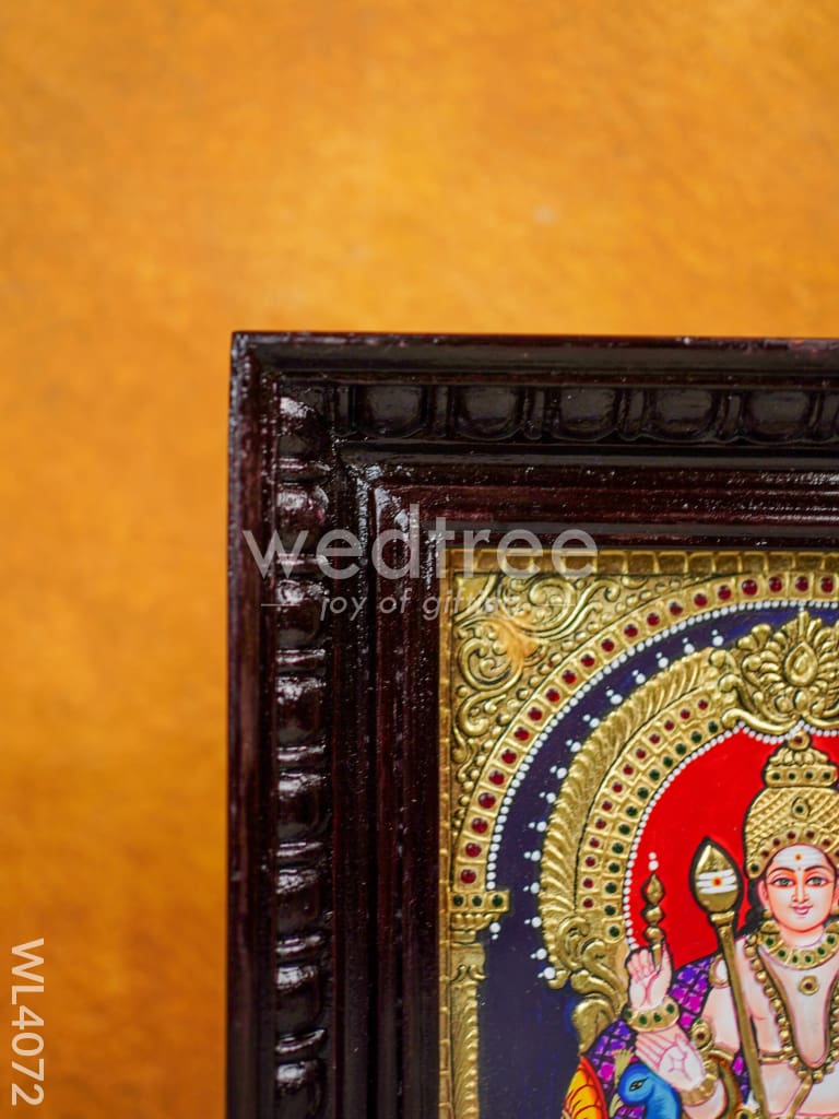 Tanjore Painting - Murugan 10 x 8 inch - Flat [Gold Foil] - WL4072