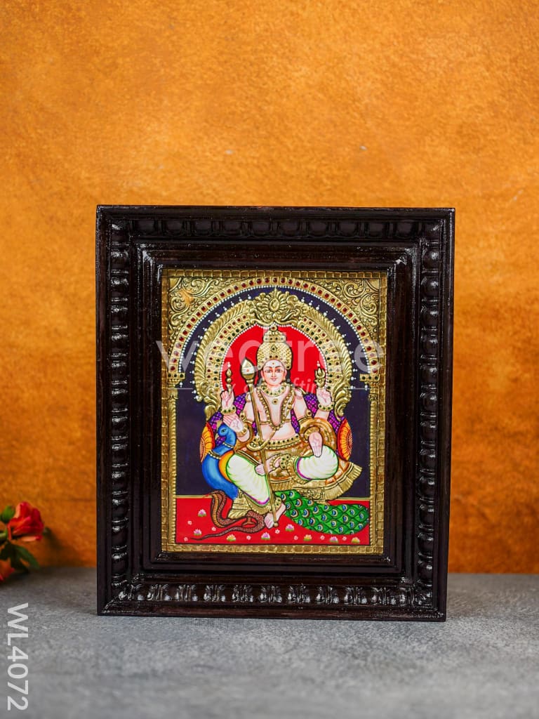 Tanjore Painting - Murugan 10 x 8 inch - Flat [Gold Foil] - WL4072