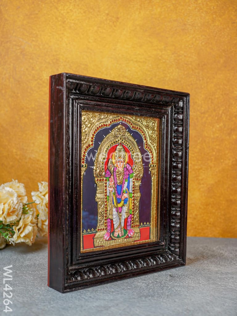 Tanjore Painting - Murugan 10 x 8 inch - Flat [Gold Foil] - WL4264