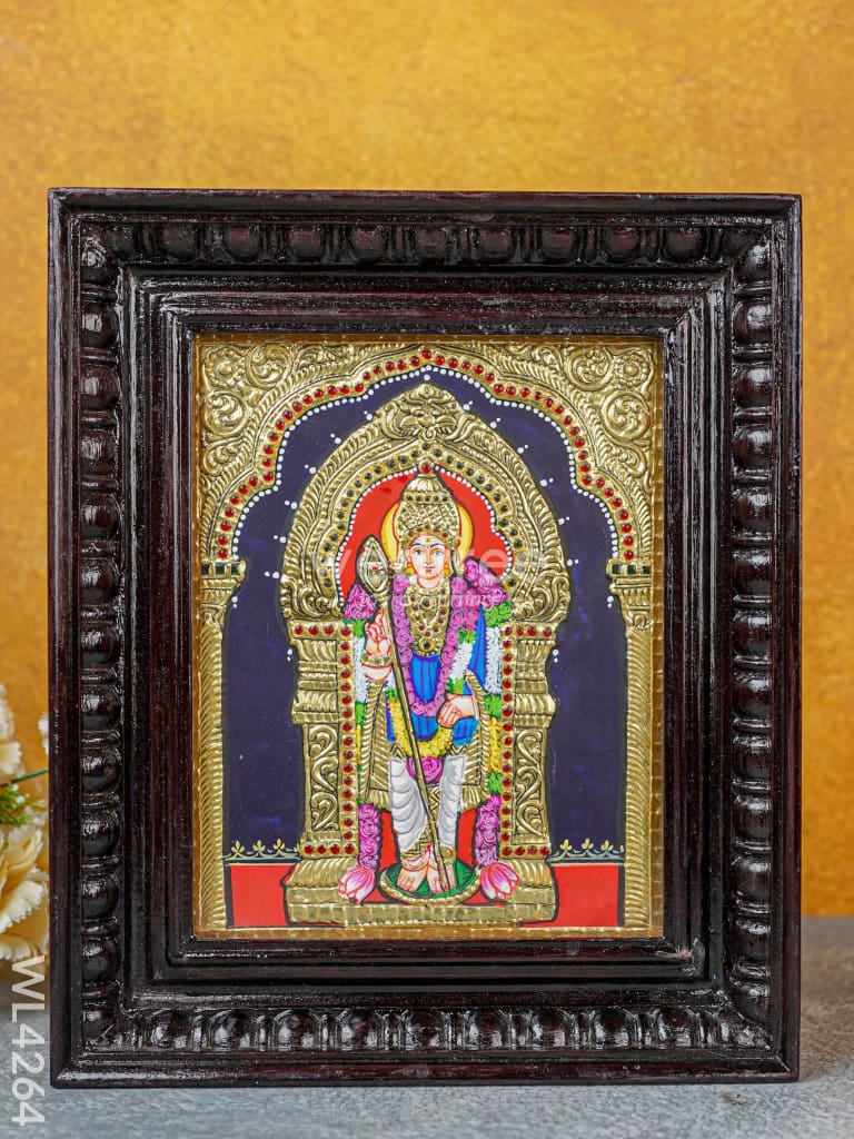 Tanjore Painting - Murugan 10 x 8 inch - Flat [Gold Foil] - WL4264