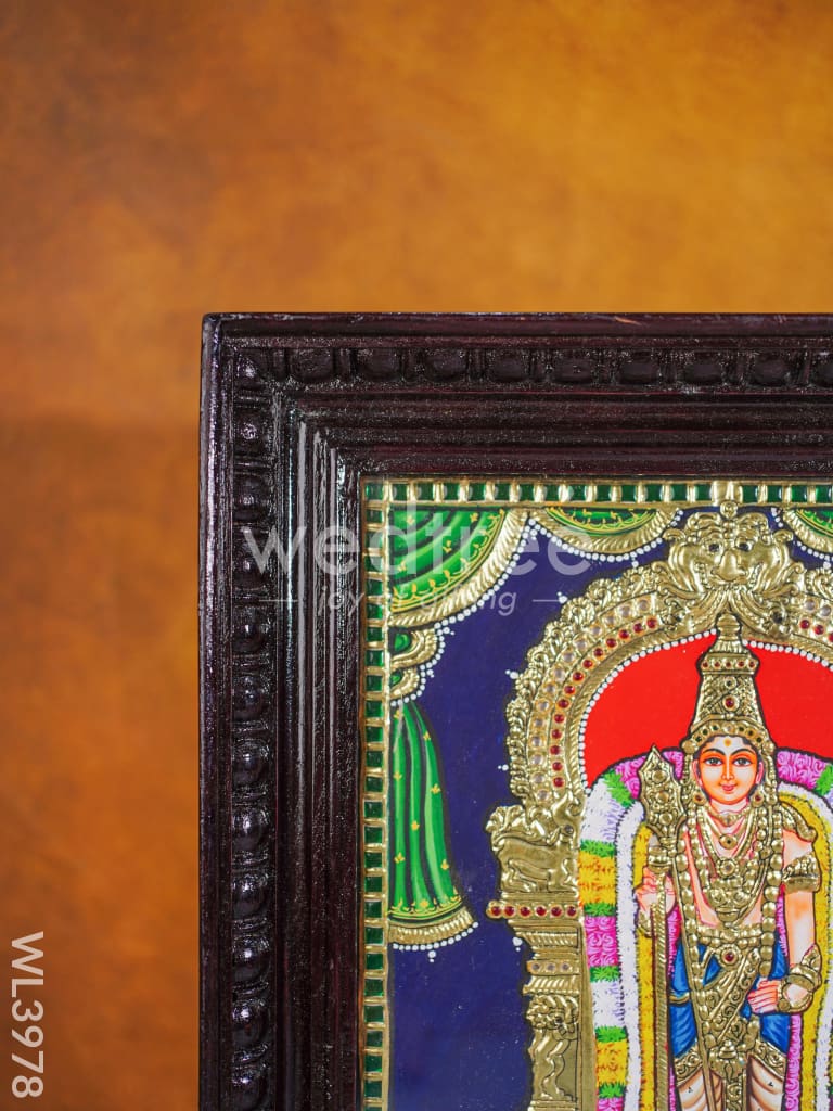 Tanjore Painting - Murugan 15 x 12 inch - Flat [Gold Foil] - WL3978