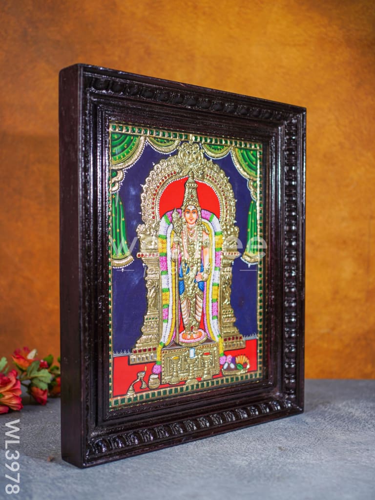 Tanjore Painting - Murugan 15 x 12 inch - Flat [Gold Foil] - WL3978