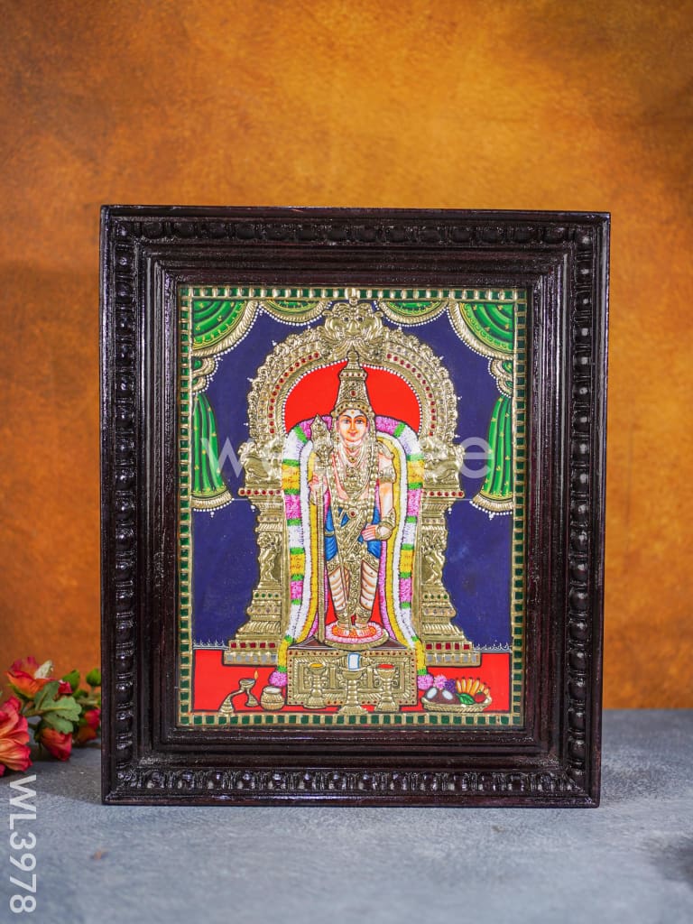 Tanjore Painting - Murugan 15 x 12 inch - Flat [Gold Foil] - WL3978