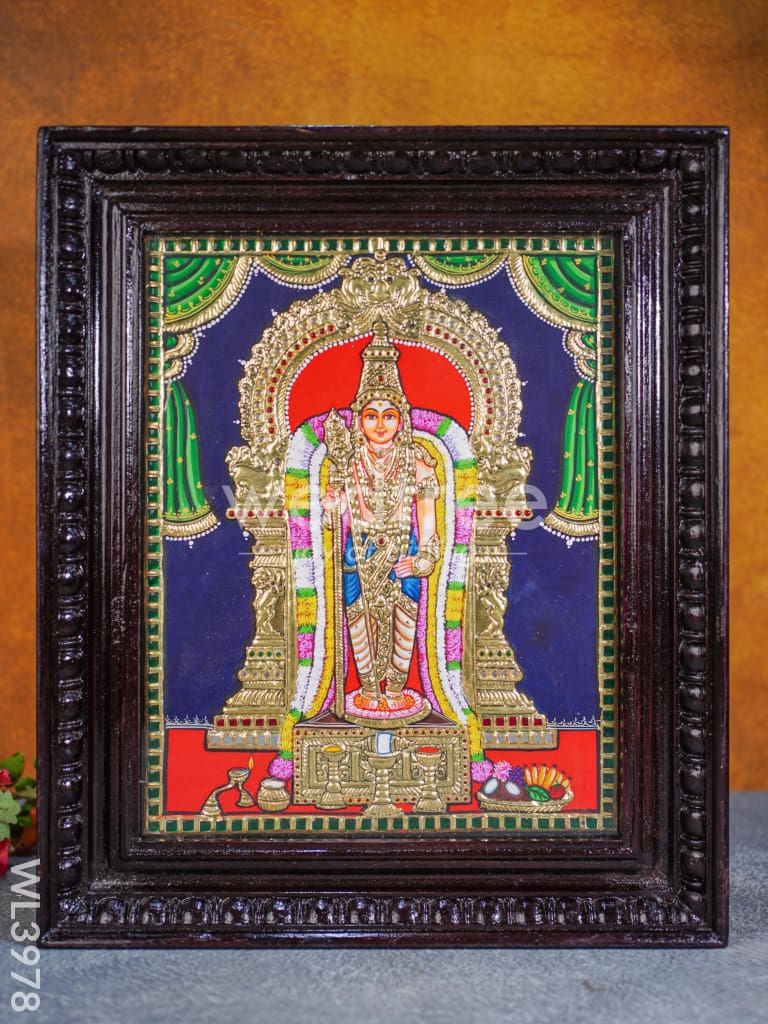 Tanjore Painting - Murugan 15 x 12 inch - Flat [Gold Foil] - WL3978