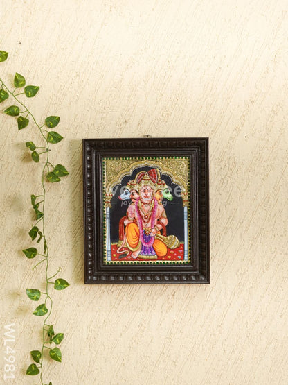 Tanjore Painting - Panchamukhi Hanuman - Semi Embossed - 12x10 inch - WL4981