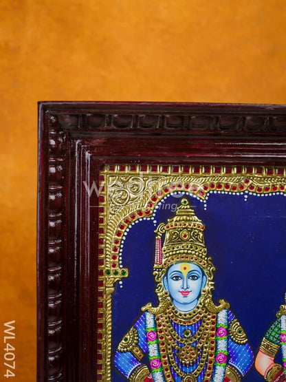 Tanjore Painting - Panduranga Rukmini 15 x 12 inch - Flat [Gold Foil] - WL4074