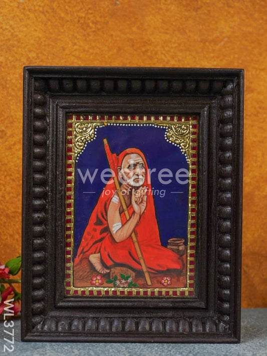 Tanjore Painting - Periyava - Flat (Gold Foil) - 8x6 inch - WL3772