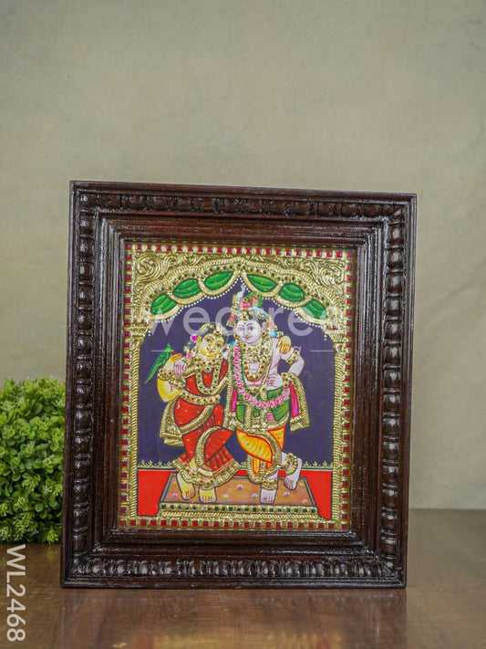 Tanjore Painting - Radha-Krishna - Flat (Gold Foil) - 12x10 inch - WL2468