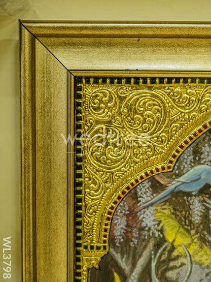 Tanjore Painting Radha Krishna - Flat (Gold foil) - 4x3ft - WL3798