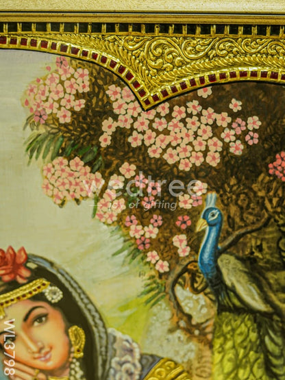 Tanjore Painting Radha Krishna - Flat (Gold foil) - 4x3ft - WL3798