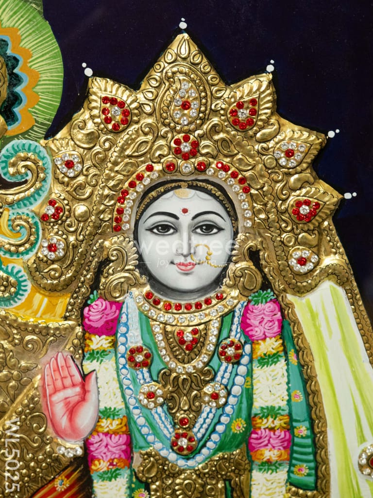 Tanjore Painting - Radha-Krishna - Semi Embossed - 30x24 inch - WL5025