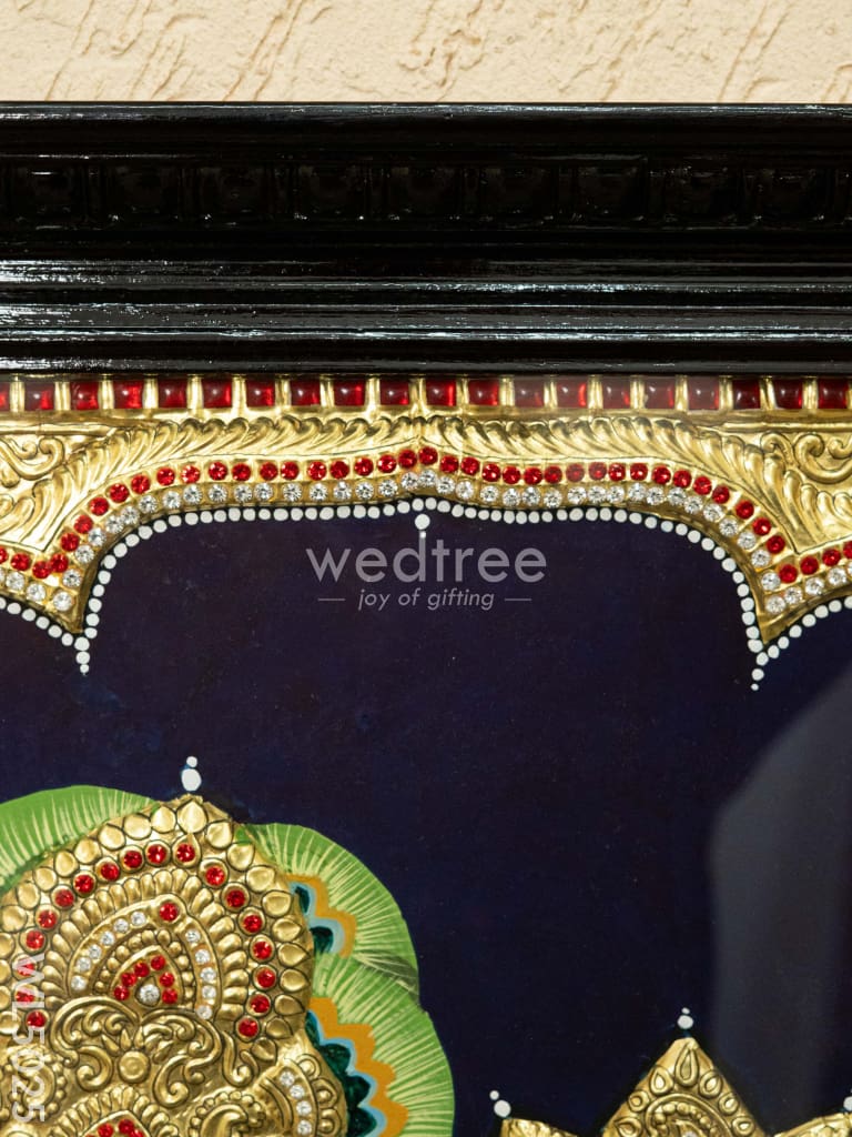 Tanjore Painting - Radha-Krishna - Semi Embossed - 30x24 inch - WL5025