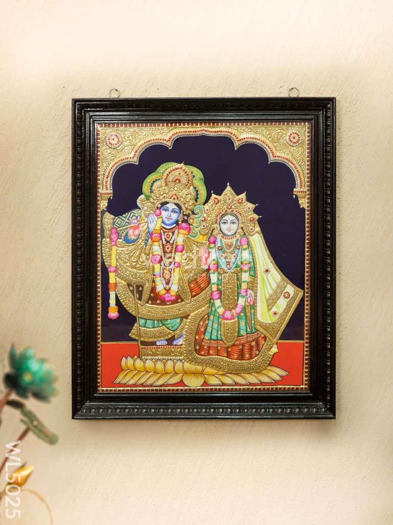 Tanjore Painting - Radha-Krishna - Semi Embossed - 30x24 inch - WL5025