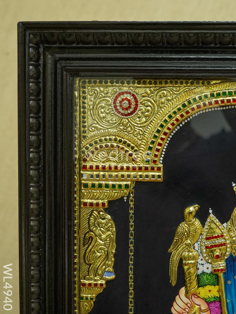 Tanjore Painting - Raja Alangara Palani Murugan - Semi Embossed - 3x2 Feet - WL4940
