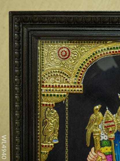 Tanjore Painting - Raja Alangara Palani Murugan - Semi Embossed - 3x2 Feet - WL4940