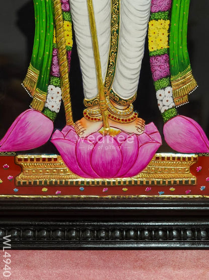 Tanjore Painting - Raja Alangara Palani Murugan - Semi Embossed - 3x2 Feet - WL4940