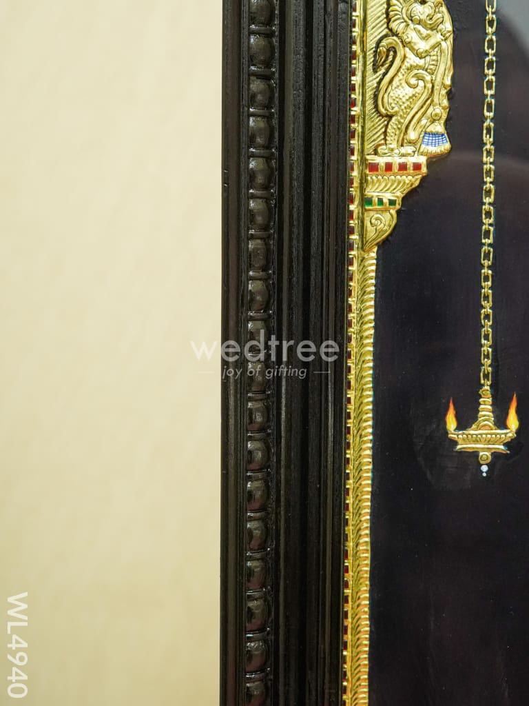 Tanjore Painting - Raja Alangara Palani Murugan - Semi Embossed - 3x2 Feet - WL4940