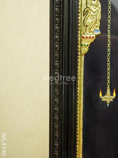 Tanjore Painting - Raja Alangara Palani Murugan - Semi Embossed - 3x2 Feet - WL4940