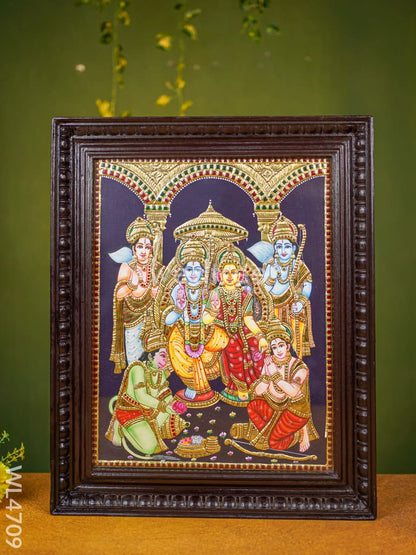 Tanjore Painting - Ram Darbar - Flat (Gold Foil) - 18x14 inch - WL4709