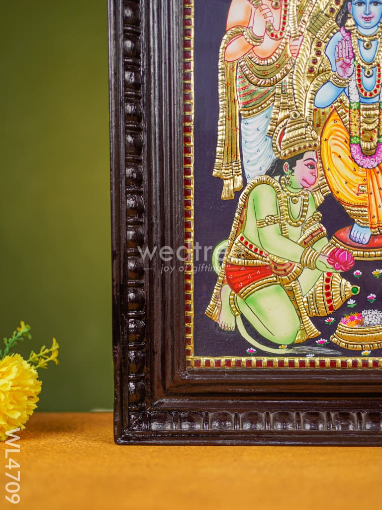 Tanjore Painting - Ram Darbar - Flat (Gold Foil) - 18x14 inch - WL4709
