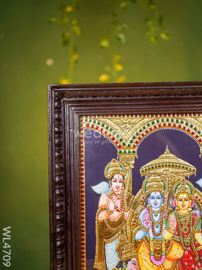 Tanjore Painting - Ram Darbar - Flat (Gold Foil) - 18x14 inch - WL4709