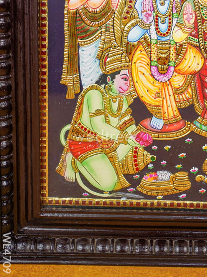 Tanjore Painting - Ram Darbar - Flat (Gold Foil) - 18x14 inch - WL4709
