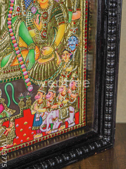 Tanjore Painting Ramar Pattabhishekam (Semi Embossed) - 30x24 inch - WL3775