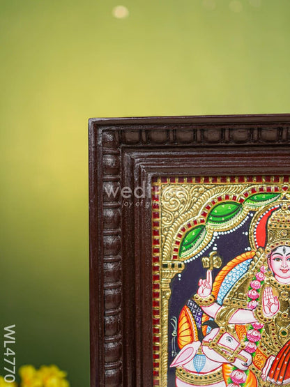Tanjore Painting - Rishaba Vaghana - Flat (Gold Foil) - 12x10 inch - WL4770